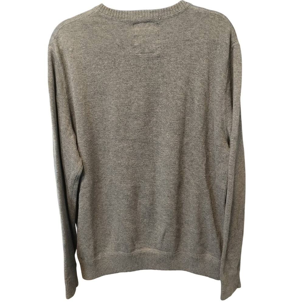American Eagle Outfitters Men's XL Gray V Neck‎ Sweater Eagle Logo Cotton Blend - Picture 7 of 7